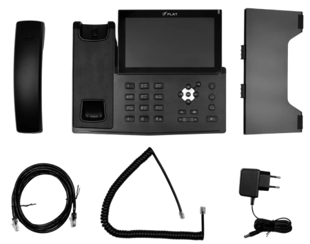 ФЛАТ-ПРО Flat-Phone A10Р, ip-телефон (20 SIP-аккаунтов, 2 порта 10/100/1000BASE-T (RJ-45), ЖК-цветной сенсорный дисплей 7” с подсветкой, разрешение 1024x600Pix, PoE, адаптер питания в комплекте)